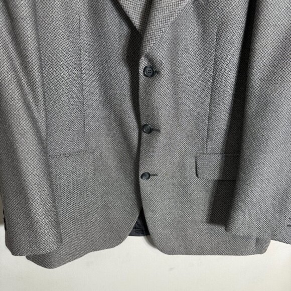 Yves Saint Laurent Wool Sport Coat Jacket Blazer Men's 44L Black Tan Gray Formal - Picture 7 of 13